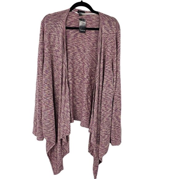 Torrid Cardigan Sweater Size 5X Purple Space Dye Drape Front Long Sleeve 5 New - Picture 1 of 5